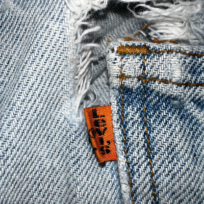 Levis 505 Vintage 90s Orange Tab Jeans 36x32 Thrashed Light Wash 501 Act 33x31