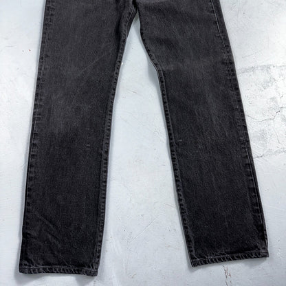 Levis 501 Vintage Y2K 90s XX Straight Leg Jeans Black Faded Wash 33x34 Act 32x33