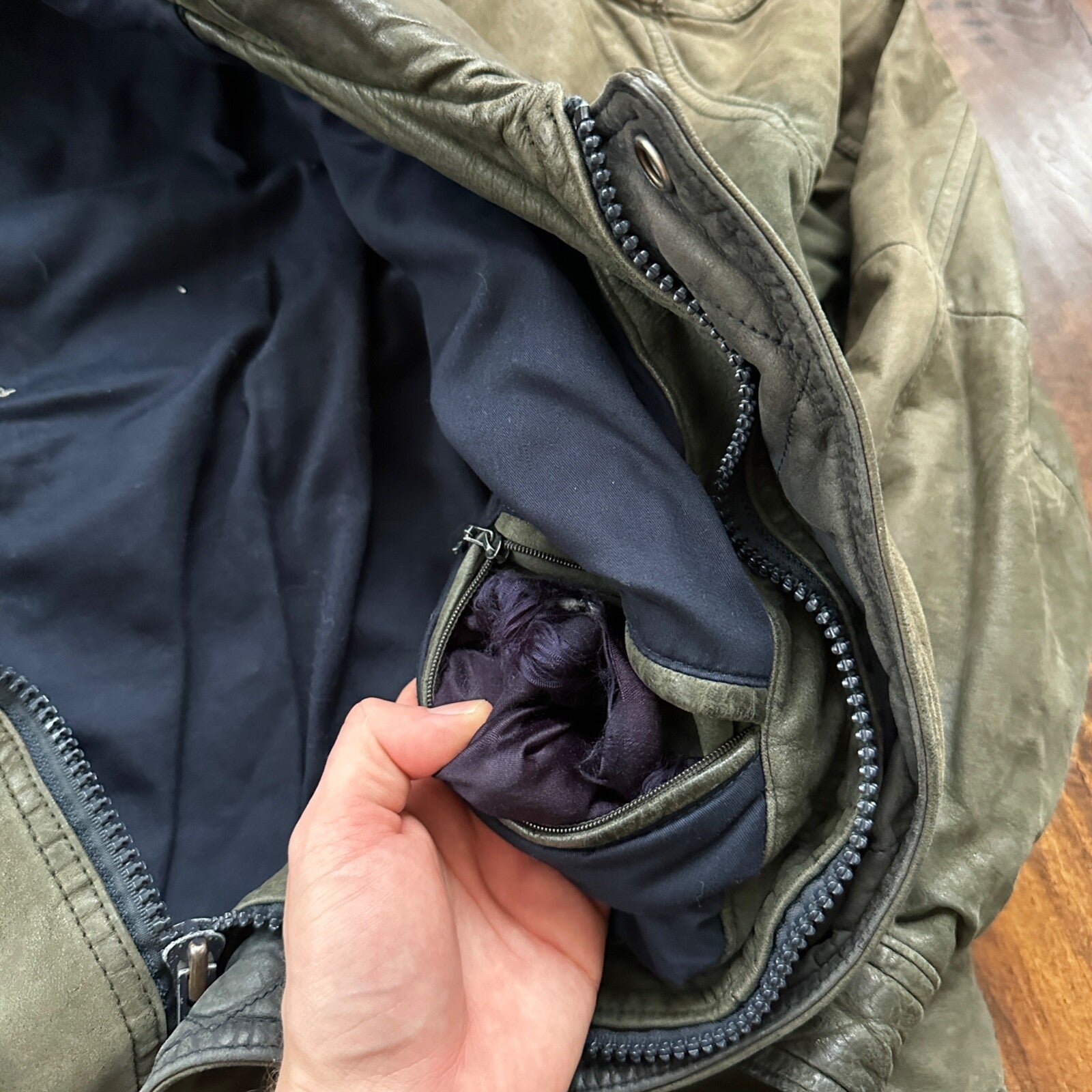 Andrew Marc NEW YORK Mens Suede Leather Coat Jacket Boxy Vintage Y2K 90s A2