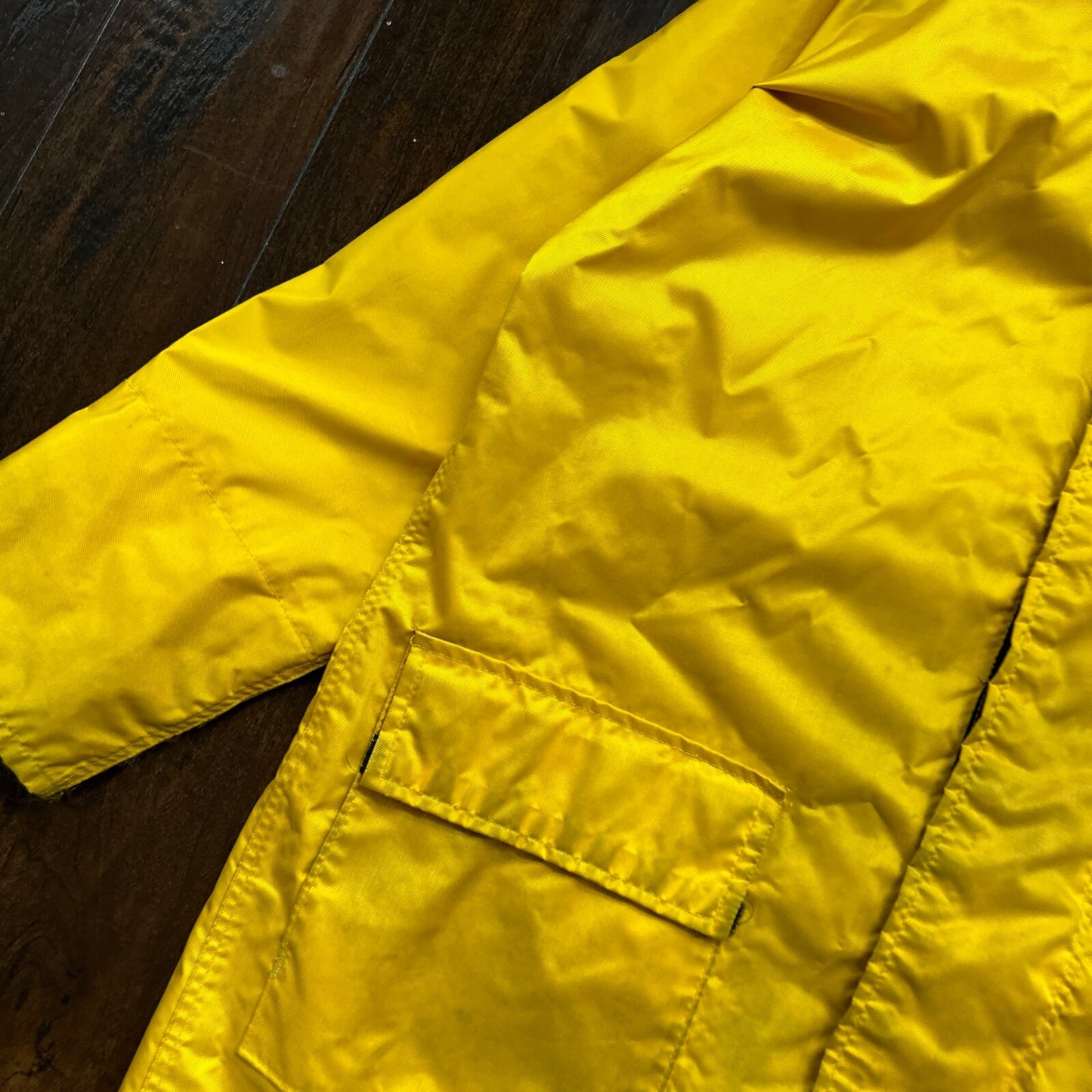 VTG Terrramar 1990s Diamond Jacket Mens Yellow XL Parka Rain Workwear