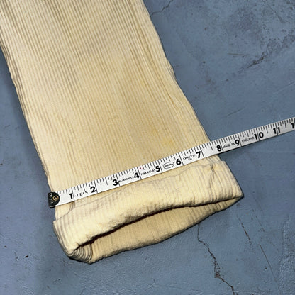 1930s 1940s Pants Mens 27 Yellow Corduroy Chino Straight Pockets Palm Beach Suit