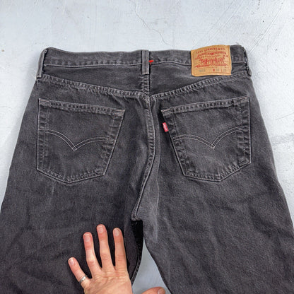 Levis 501 Vintage 90s Y2K XX Straight Leg Jeans Black Dark Wash 34x30 Act 32x25