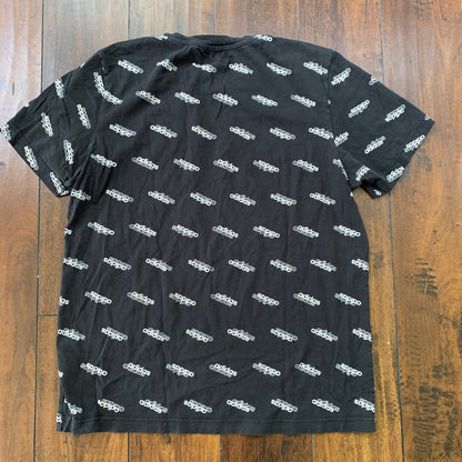 Adidas All Over Logo Print Kanye West Vintage Style T Shirt Y2K Sports Boost 350