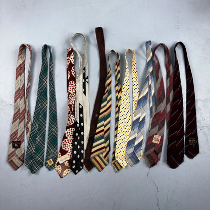 VTG 30s 40s Palm Beach Cloth Wool Tie Swing Rockabilly Lot 10 Ties Antique Rare