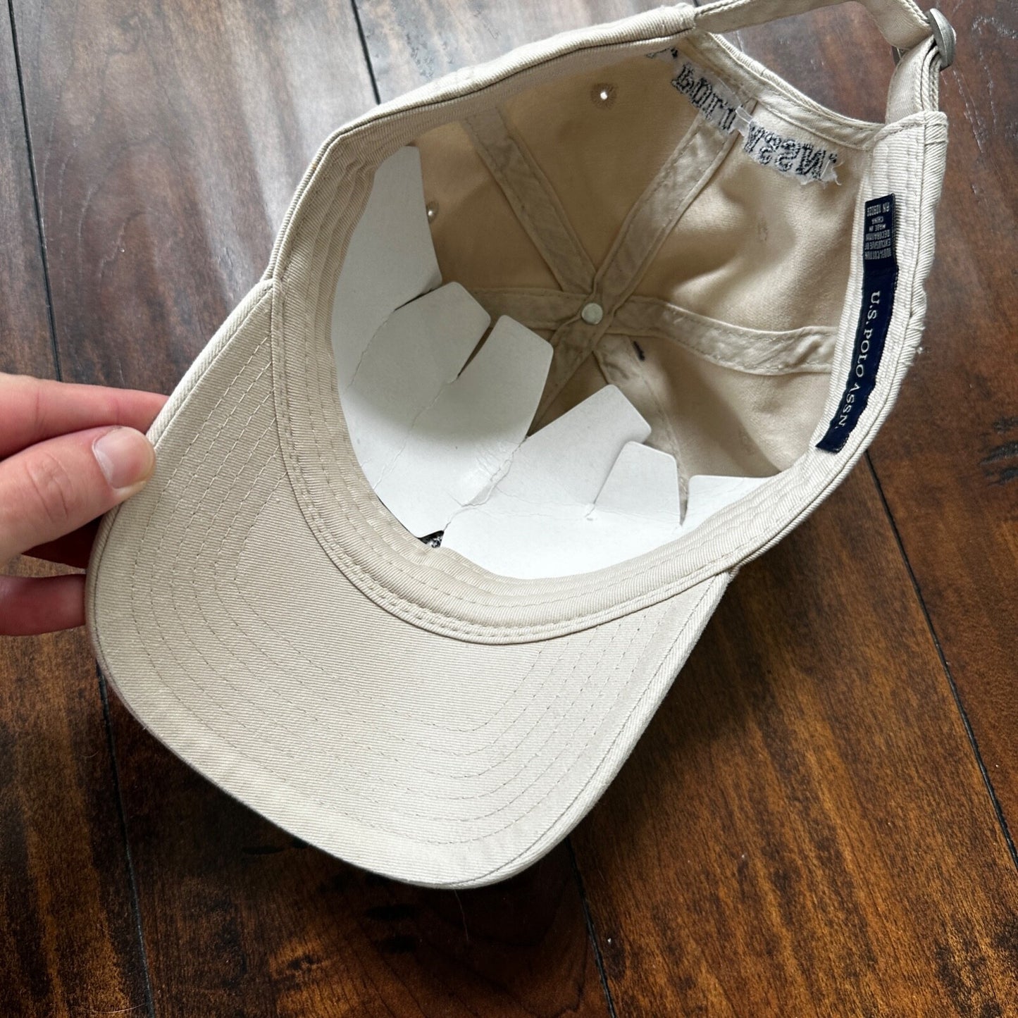 Polo Ralph Lauren Beige VTG Hat Cap Snapback Basic Logo Clean ASSN