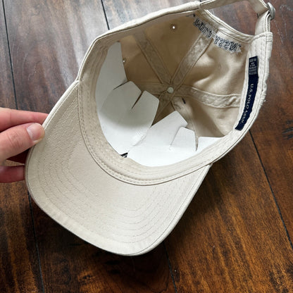 Polo Ralph Lauren Beige VTG Hat Cap Snapback Basic Logo Clean ASSN