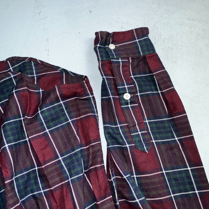 Vintage Polo Ralph Lauren Shirt Mens Large Red Blue Plaid Tilden Golf Crest