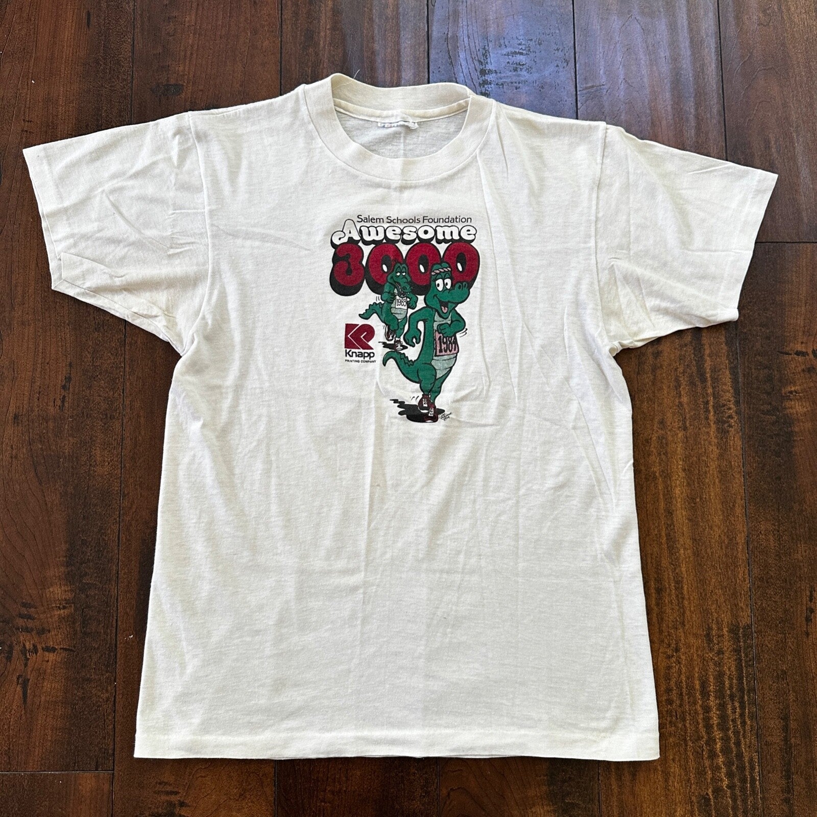 Salem Oregon Running Crocodile Kids Vintage T Shirt 80s Knapp 1984 Marathon