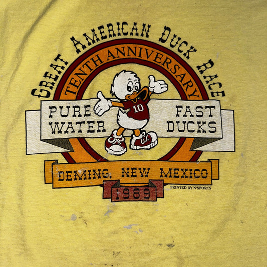 Great American Duck Race VTG T Shirt Deming New Mexico 1989 80s Cute USA