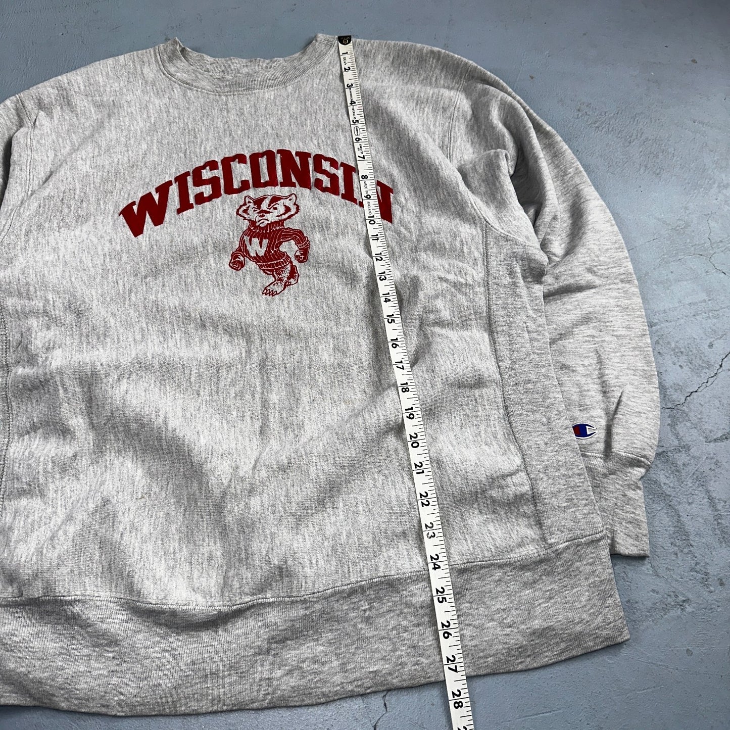 VTG 80s Champion Reverse Weave Crewneck Sweatshirt Gray USA Wisconsin Madison