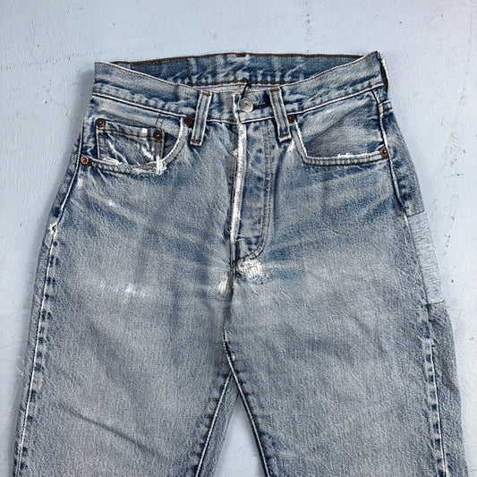 Levis 501 Vintage 80s Redline Selvedge USA XX Jeans Light Wash 524 Act 25x29