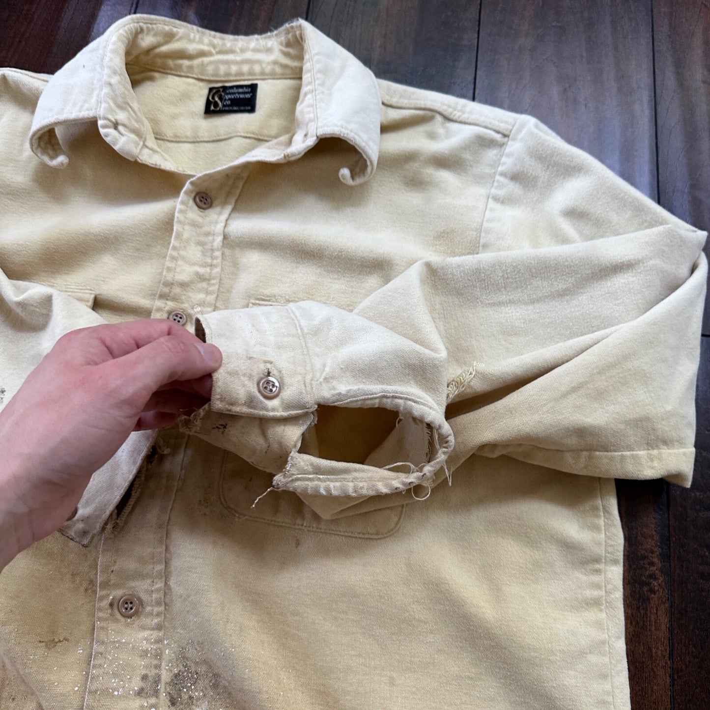 VTG 60s 70s Columbia Work Shirt Workwear Heavy Gorpcore Dadcore Camping Fishing