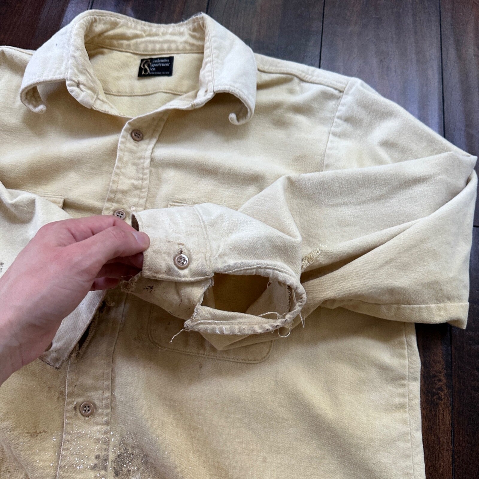 VTG 60s 70s Columbia Work Shirt Workwear Heavy Gorpcore Dadcore Camping Fishing