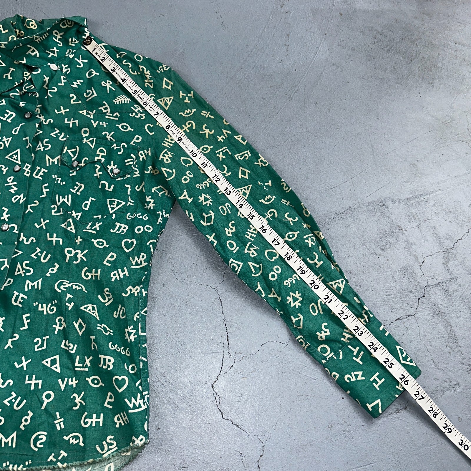 Levis 1950s Shorthorn Novelty Print Pearl Snap Sawtooth Shirt Rockabilly Western