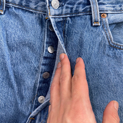Levis 501 Vintage 90s USA XX Straight Leg Jeans Blue Med Wash 36x30 Act 34x29