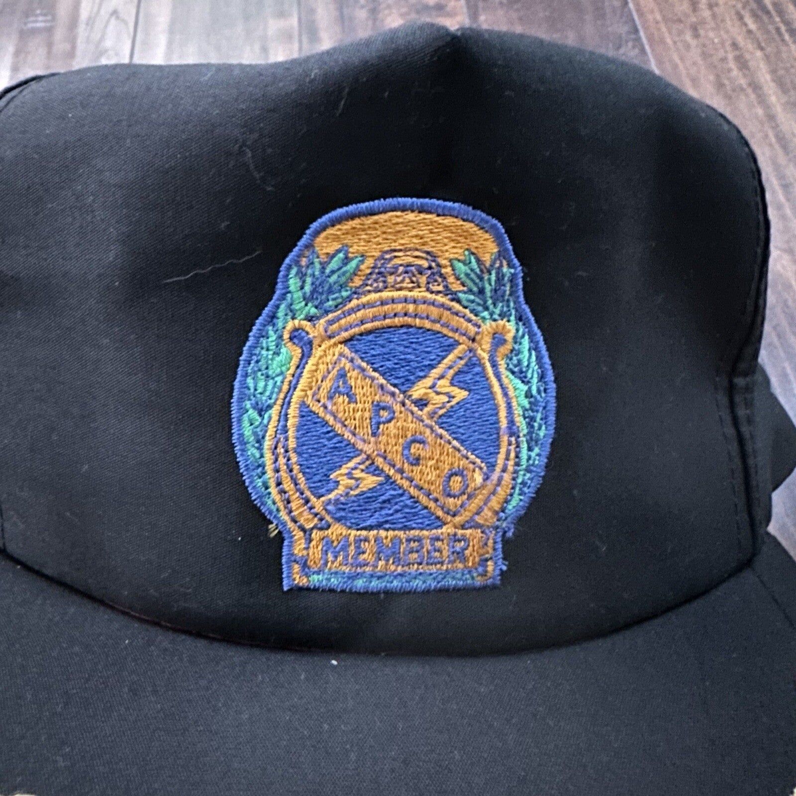 APCO Member Vintage Hat Cap Snapback Cool Metal Music Oregon 80s Black Gold
