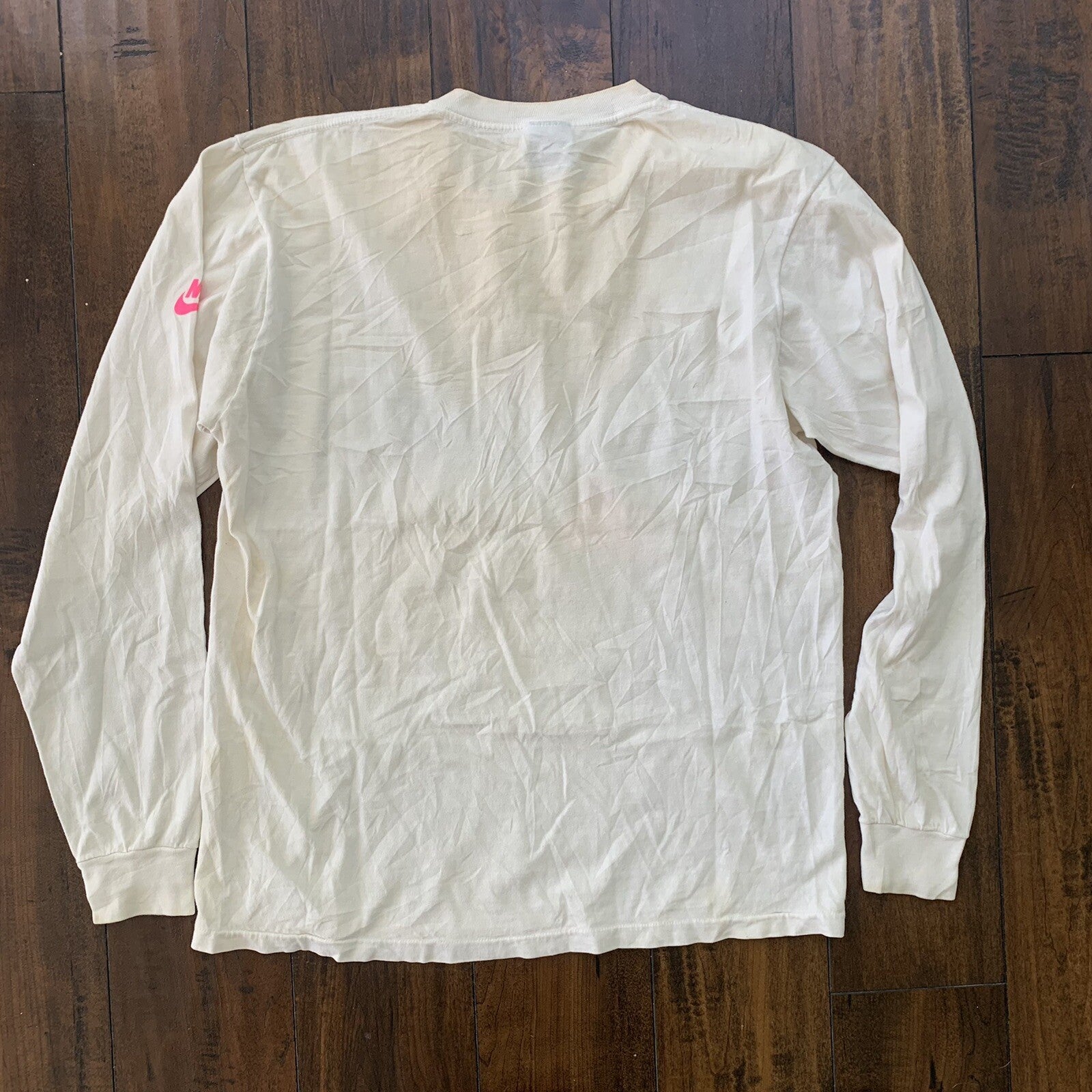 Vintage Nike T Shirt USA Rare Blue Long Sleeve 80s Volleyball 90s Sports Pink