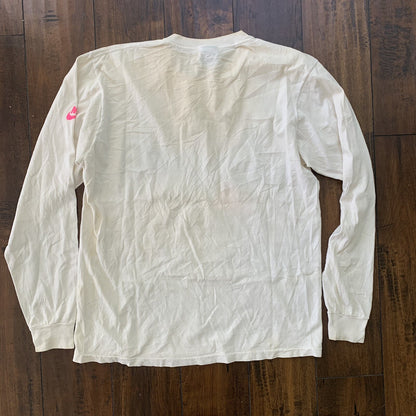 Vintage Nike T Shirt USA Rare Blue Long Sleeve 80s Volleyball 90s Sports Pink