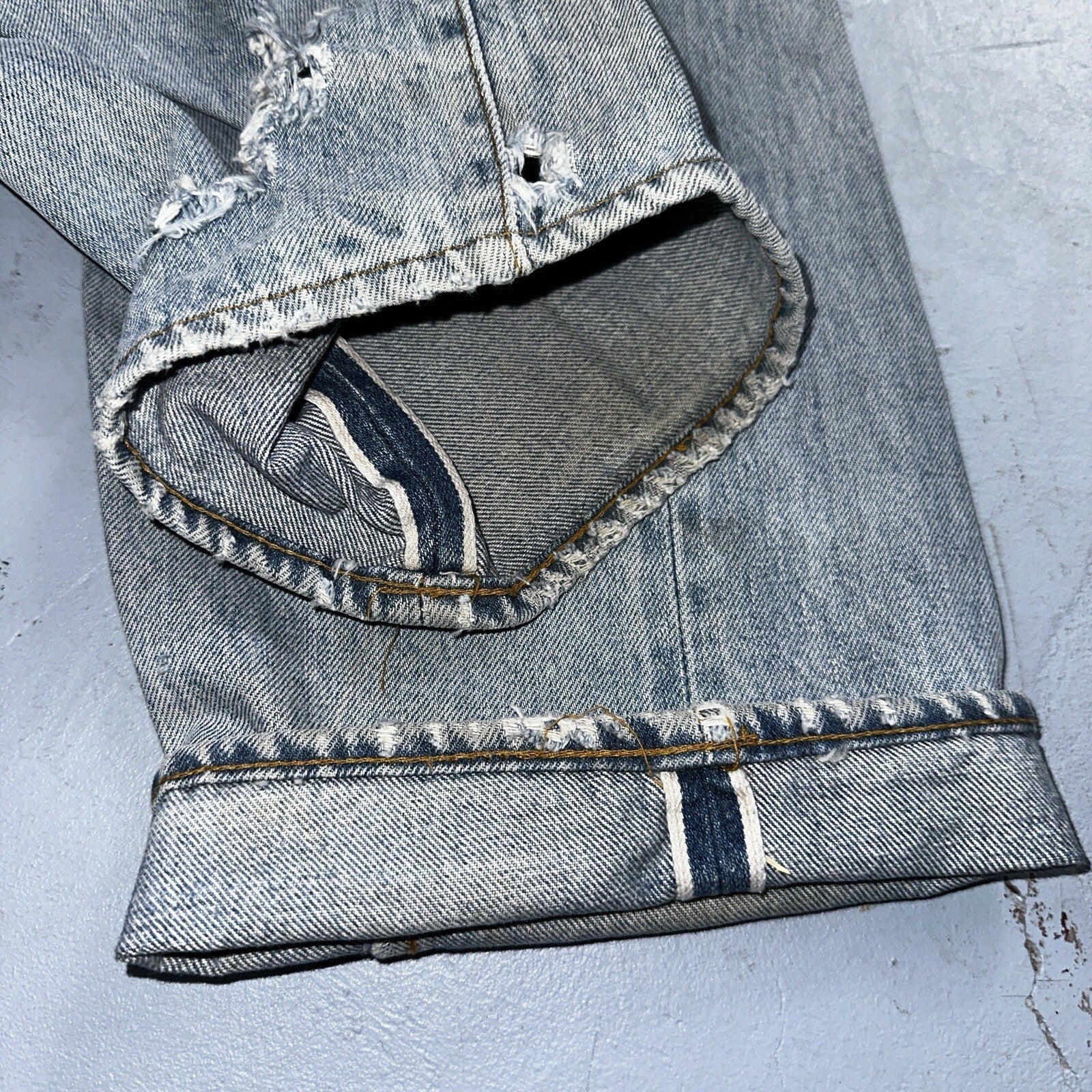 Levis 501 Vintage 80s Redline Selvedge USA XX Jeans Light Wash 36x31 Act 33x28