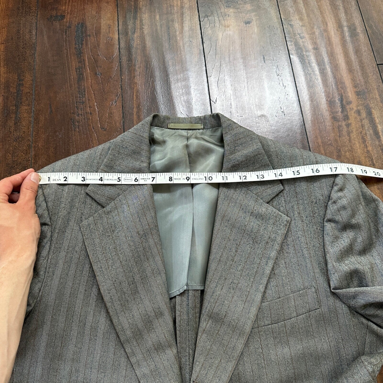 1960s 1970s Brown Striped Sport Jacket VTG Mens Suit 41 33x27 Rockabilly Wool