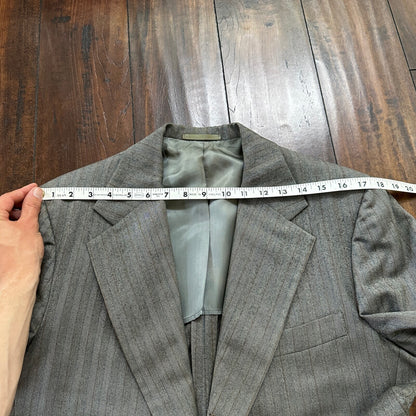 1960s 1970s Brown Striped Sport Jacket VTG Mens Suit 41 33x27 Rockabilly Wool