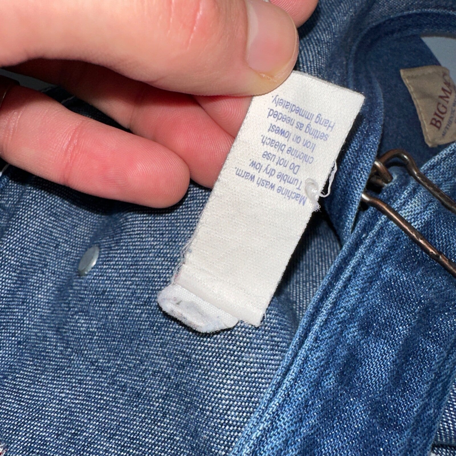 Big Mac Authentic Workwear Men's Bib Overalls 42x30 VTG Wash Blue Jean Denim