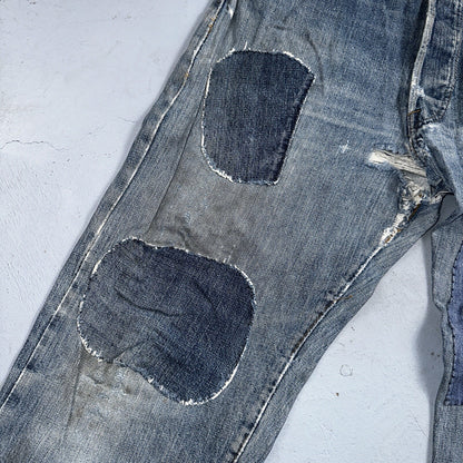 Levis 501 VTG 70s SS Redline Selvedge Jeans XX Blue Med Wash Patched Act 31x28