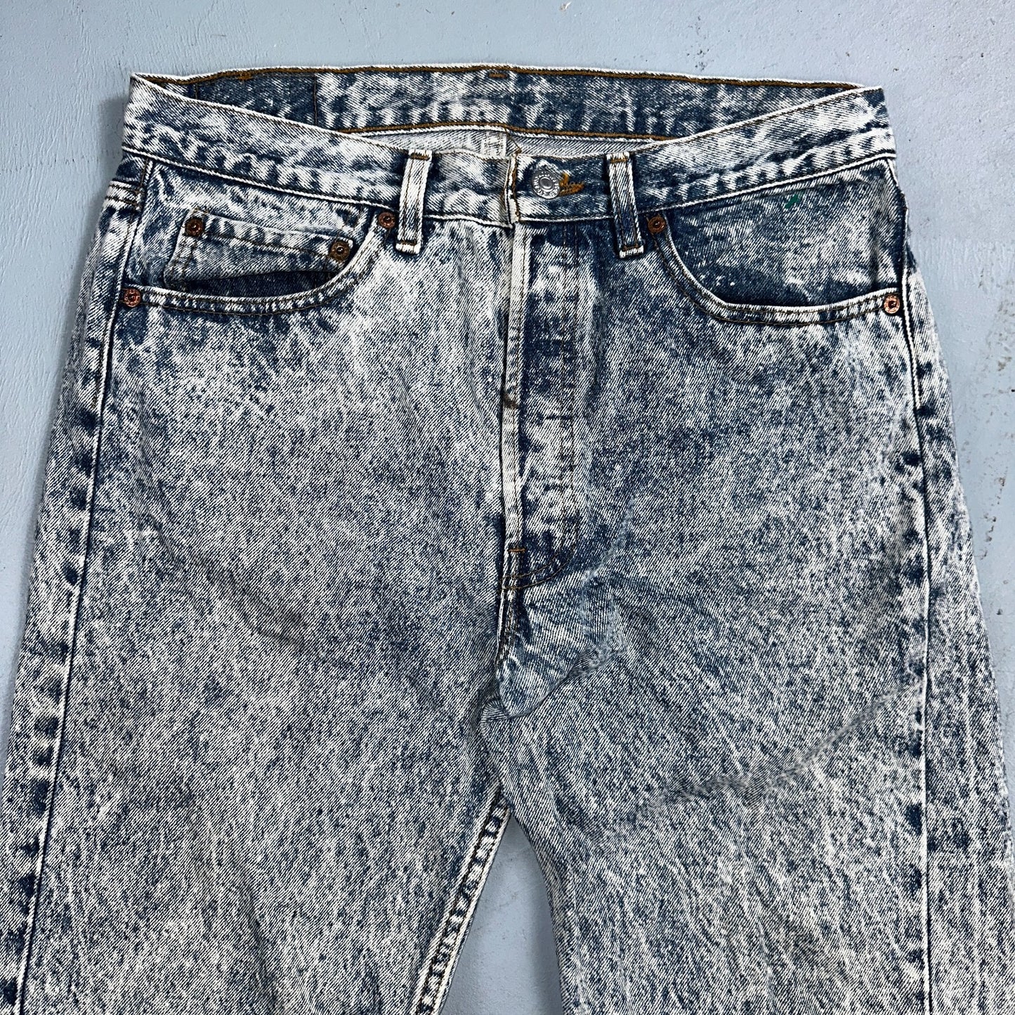 Levis 501 Vintage 80s USA XX Straight Leg Jeans Blue Acid Wash 32x34 Act 31x33