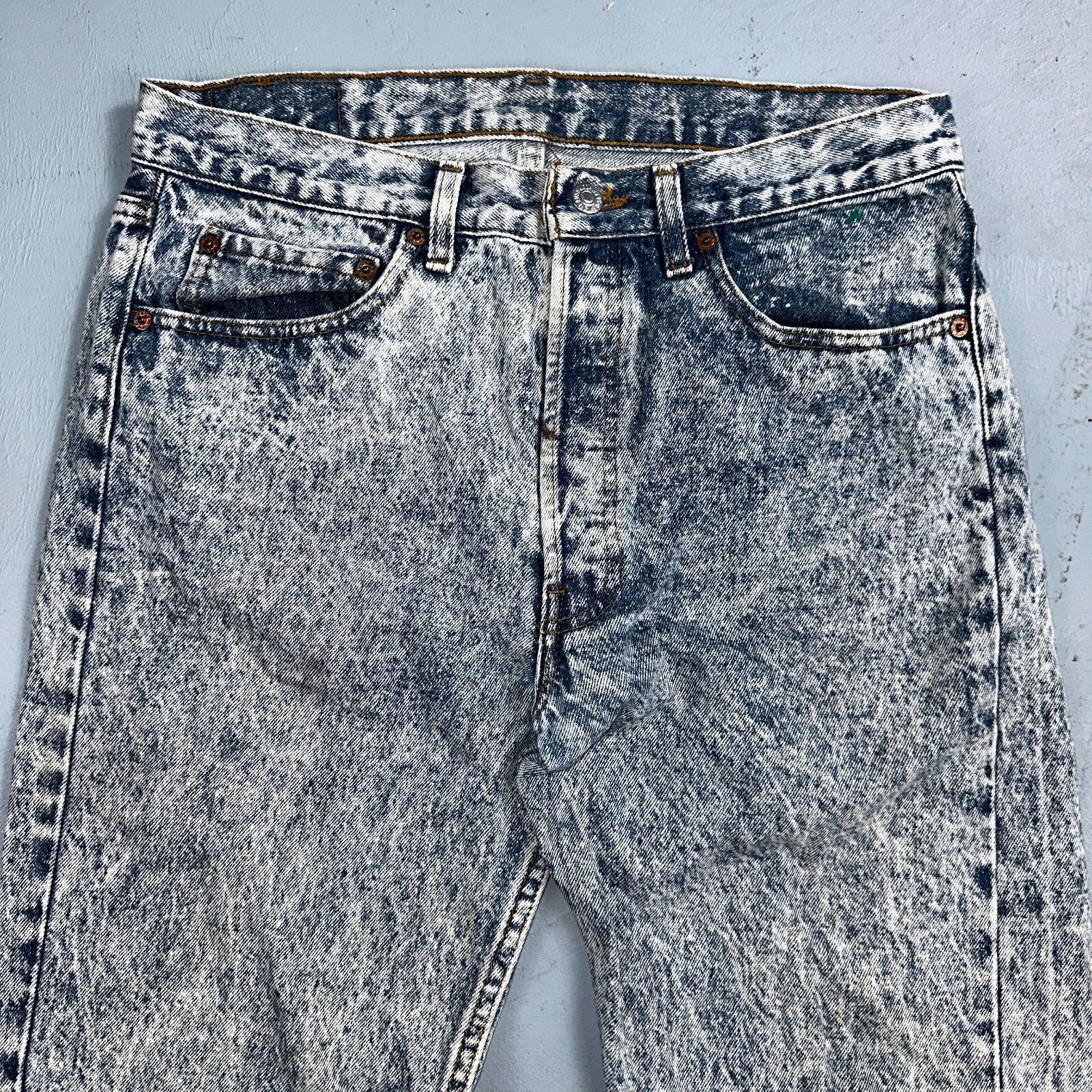 Levis 501 Vintage 80s USA XX Straight Leg Jeans Blue Acid Wash 32x34 Act 31x33