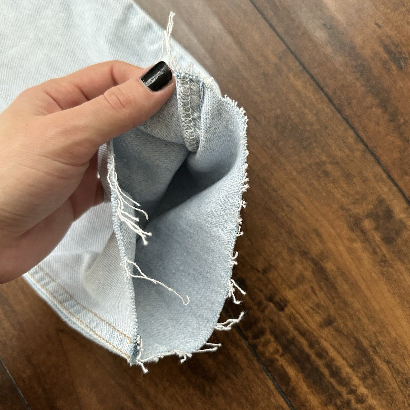 Vtg Levis 507 Superlow Slim Light Blue Jeans Womens Tag 5 X Capri 27x21 USA 90s