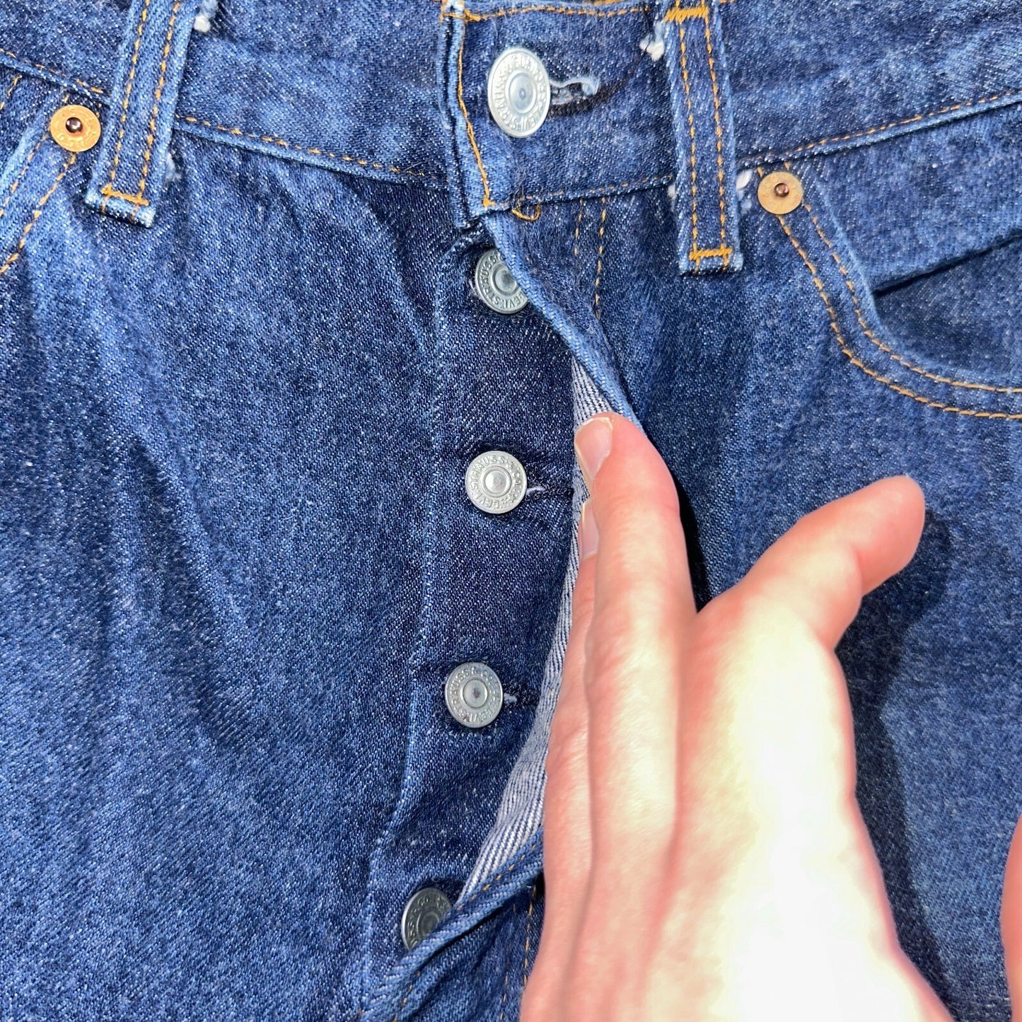 Levis 501 Vintage 80s USA XX Straight Leg Jeans Blue Dark Wash 34x34 Act 30x29