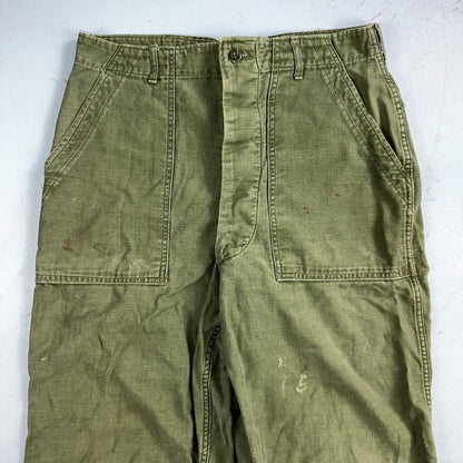 Vintage 1960s 70s Vietnam OG 107 Fatigue Pants 60s Button Fly 34x35 Act 33x26