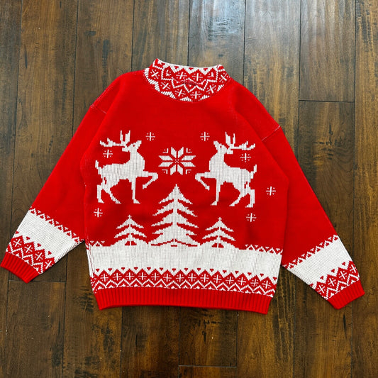 VTG Christmas Reindeer Sweater Worthington Woman’s Ugly Christmas Cute 80s
