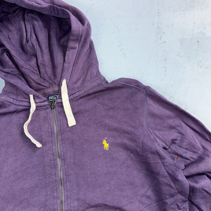Polo Ralph Lauren VTG Full Zip Hoodie Men’s Size M Cotton Purple Jacket 90s