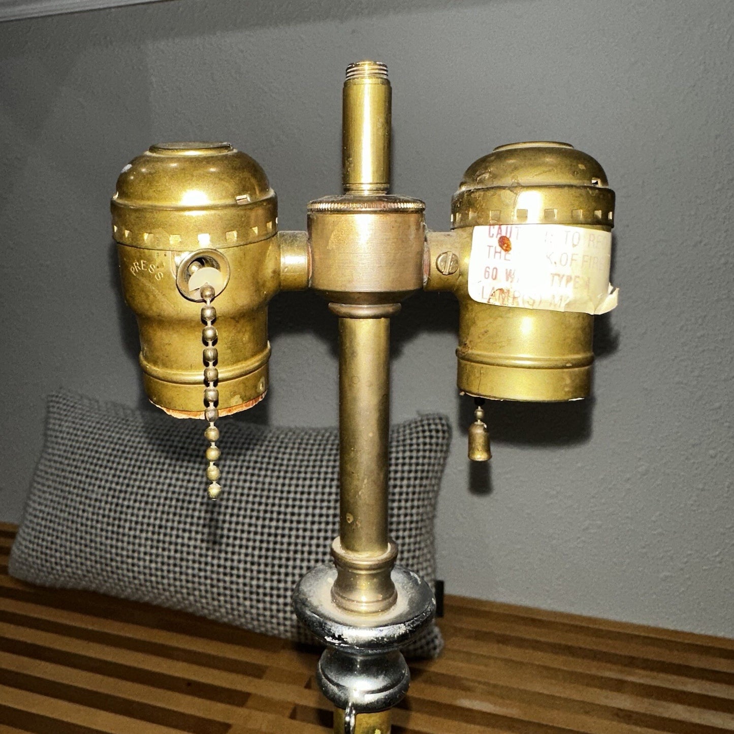 Pair 1986 CHAPMAN Tall Brass Horn Shaped Lamps 1985 Vintage MCM Design Nelson