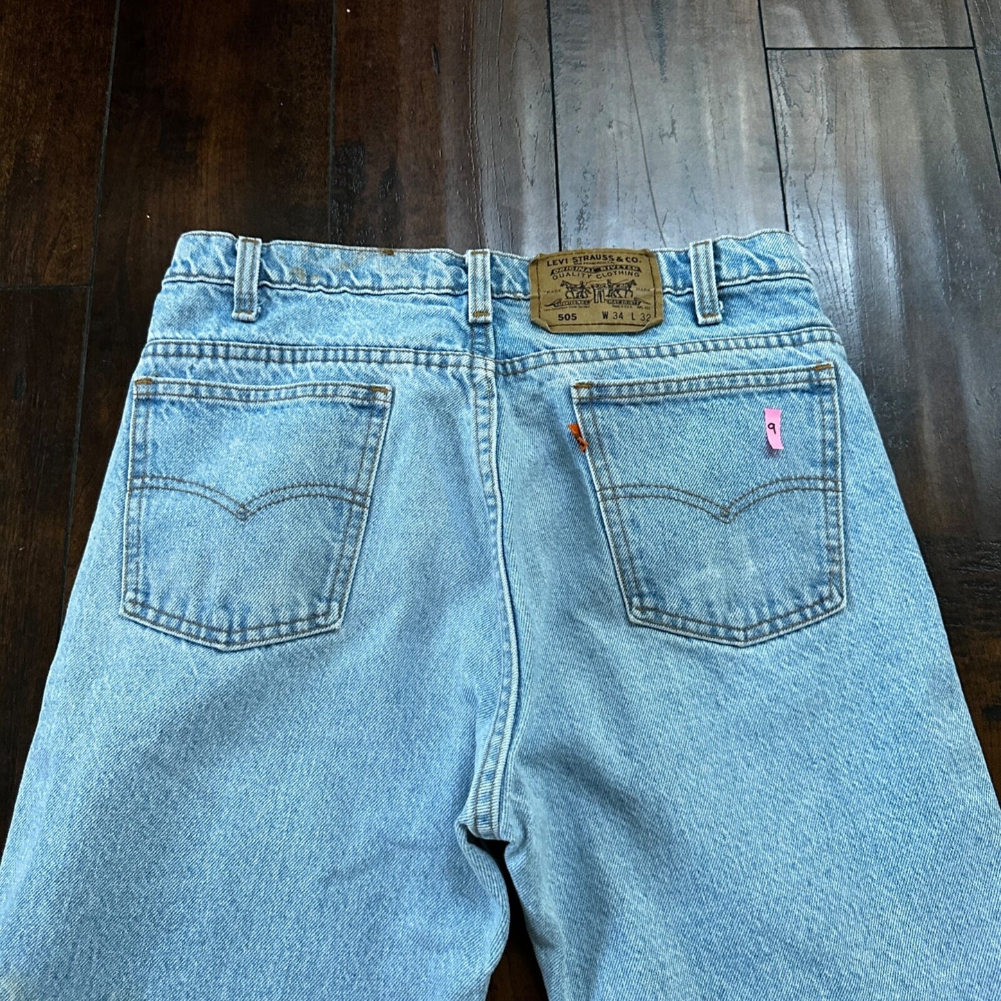 Vintage 80s Levis 505 Light Blue 70s Jeans USA Orange Tab 34x32 Act 31x30