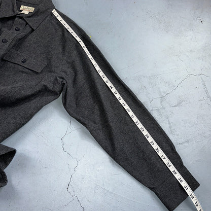 LL Bean VTG Mens L Chamois Cloth Gray Shirt Soft Cozy Flannel Cotton 90s