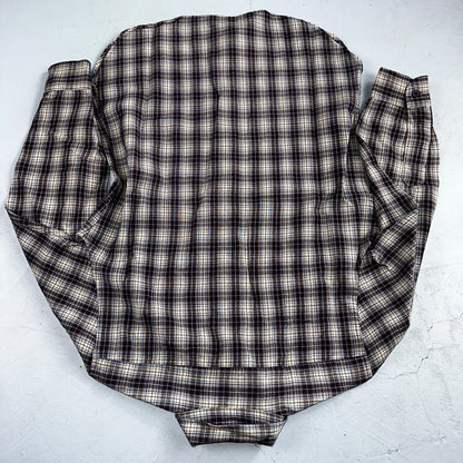 Vintage Pendleton Shirt Mens M Wool Plaid Flannel USA Button 1970s 70s Brown