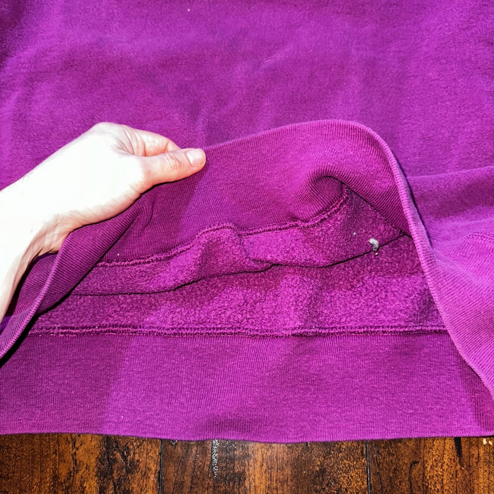 Champion Vintage XL 90s USA Purple Weave Sweatshirt Blank 80s Jumper Sweater