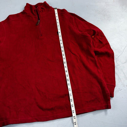 Polo Ralph Lauren Sweater VTG M Red Cotton Long Sleeve Mock Neck Quarter Zip