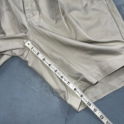 Polo Ralph Lauren Chino Pleated Shorts Mens 34 Beige Khaki 100% Cotton Vintage