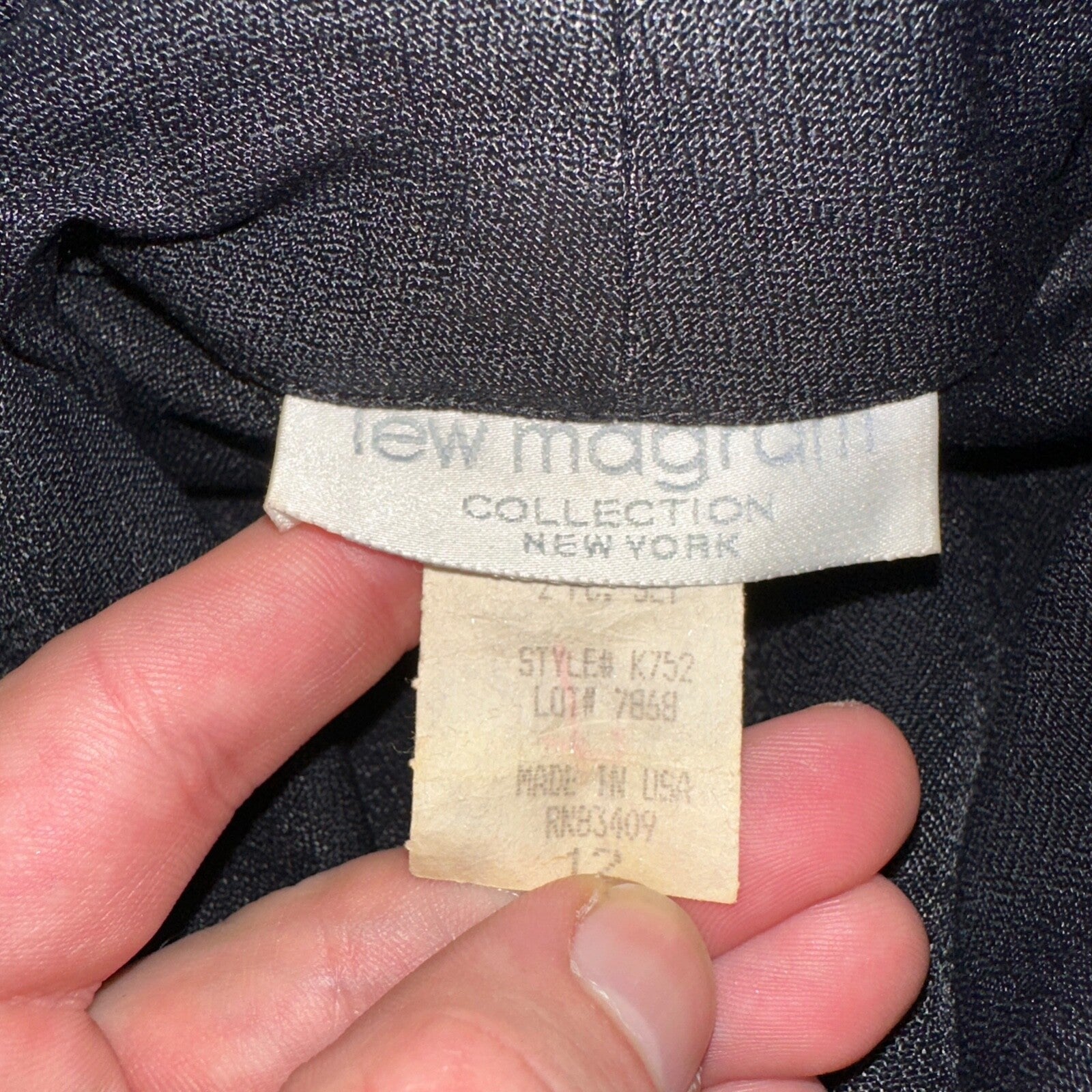 Lew Magram Blazer Jacket Womens Size 12 Black Pleated Work Office Button Up VTG