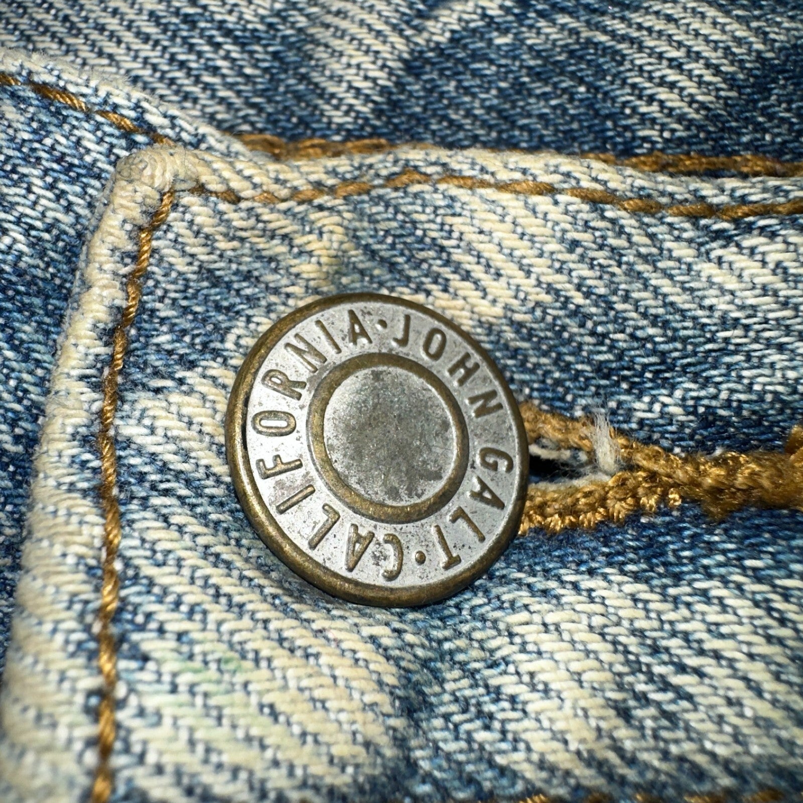 J Galt Jeans Womens Wide Leg Blue Cargo Denim Cotton Light Wash 27x30 Small