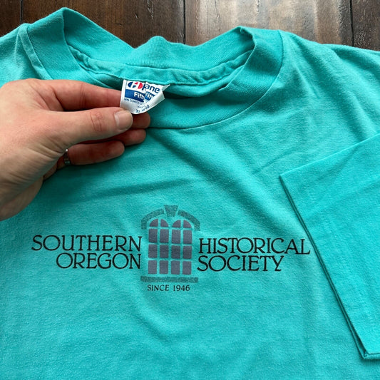 Southern Oregon Vintage T Shirt Hanes XL Single Stitch Teal PDX Portland 80s