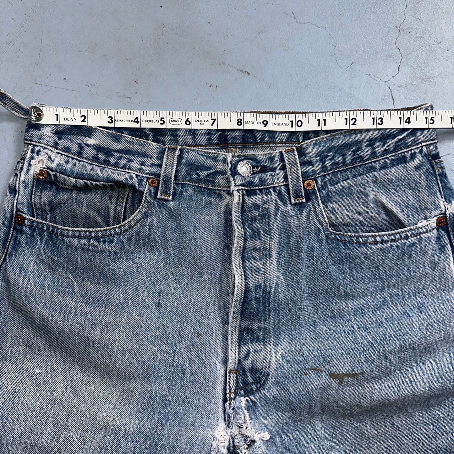 Levis 501 Vintage 90s USA XX Straight Leg Jeans 33x36 Light Wash Act 30x30