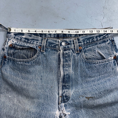 Levis 501 Vintage 90s USA XX Straight Leg Jeans 33x36 Light Wash Act 30x30