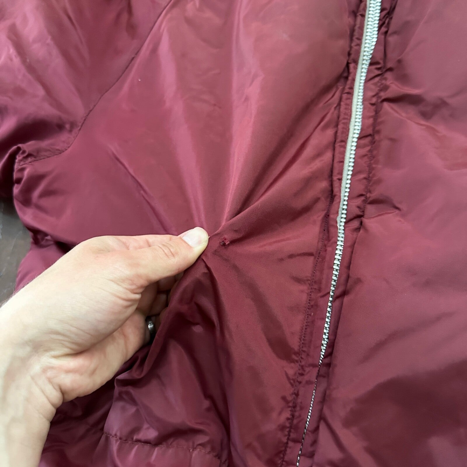 Vintage 1960s Goose Down Alp Sport Jacket L Ski Parka Coat Red Talon zip Bauer