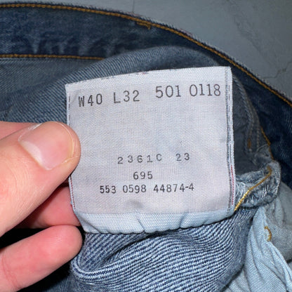Levis 501 Vintage 90s USA XX Straight Leg Jeans Blue Dark Wash 40x32 Act 38x31