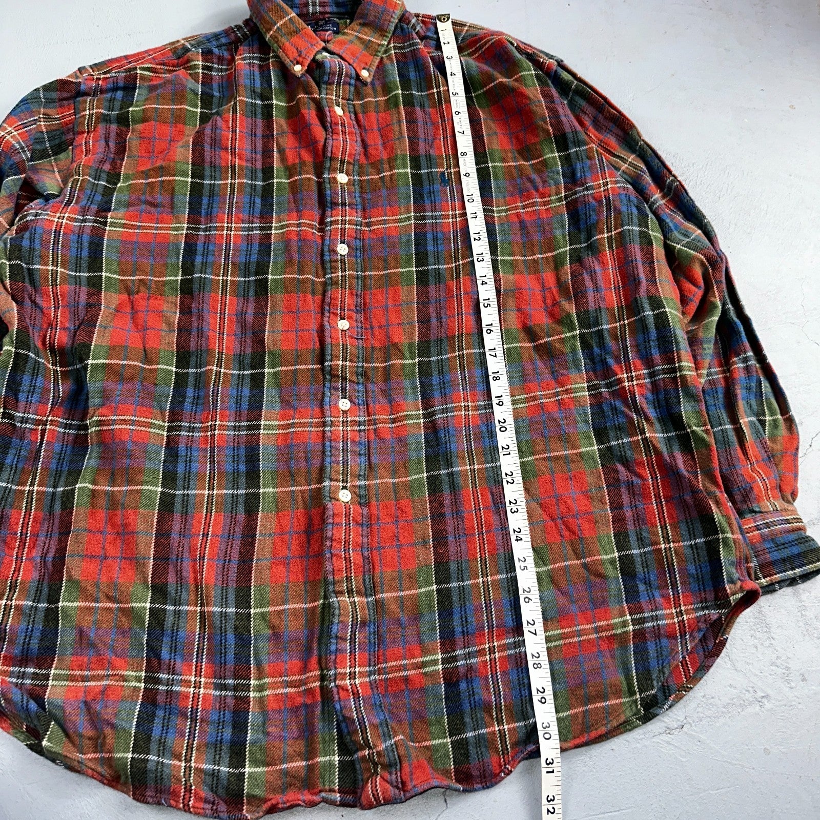 RALPH LAUREN Shirt Mens Size XL Button Up Plaid Long Sleeve Extra Large Blaire