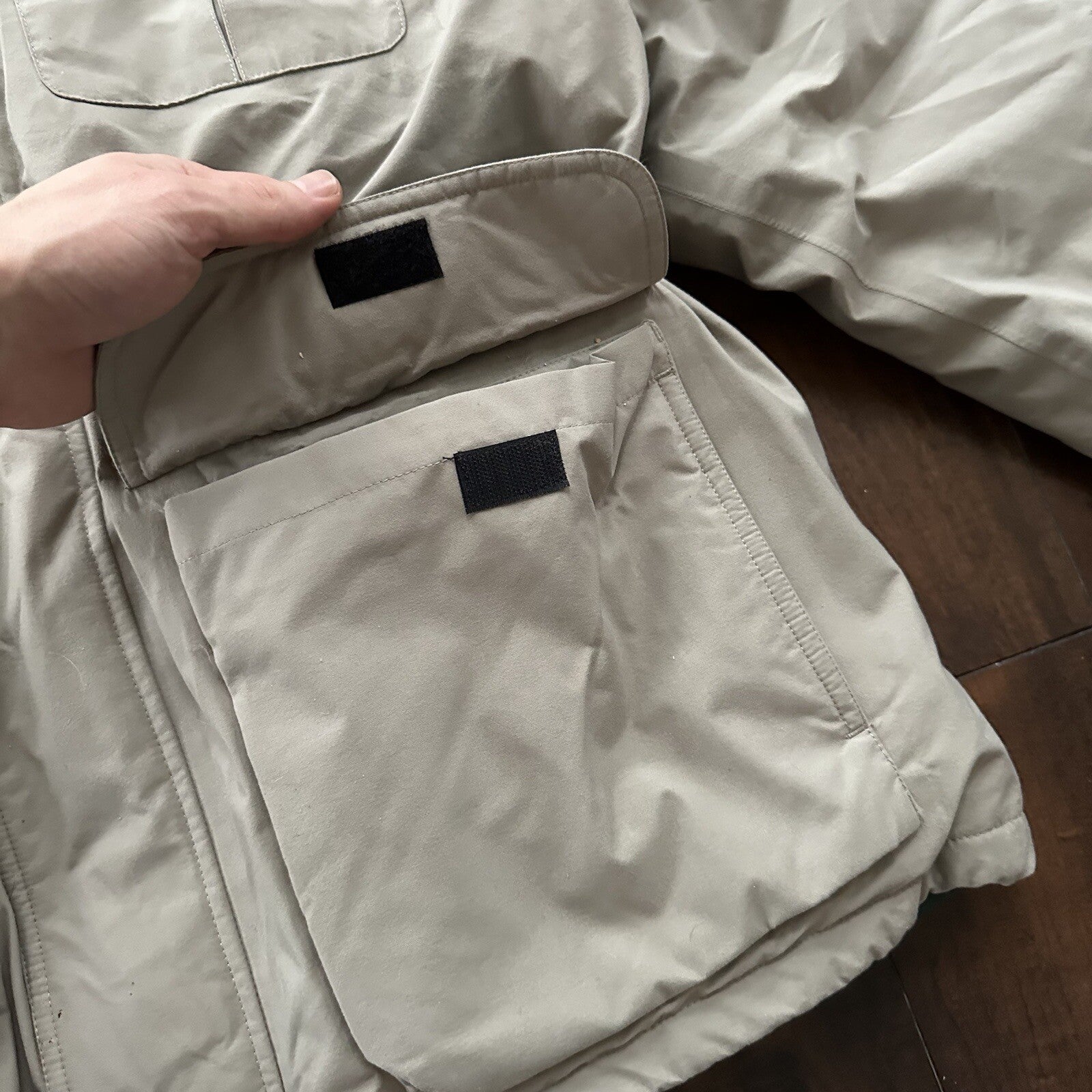 Vtg Eddie Bauer Mens L Goose Down Puffer Jacket Parka Coat Gore Tex Zip 80s 90s